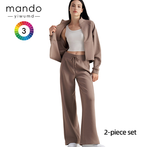 Ensemble <span class=keywords><strong>veste</strong></span> et pantalon pour <span class=keywords><strong>femme</strong></span>, respirant et chaud, avec poche zippée, vêtements de <span class=keywords><strong>sport</strong></span> décontractés - Product Image 2