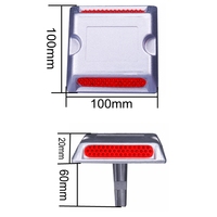 Reflector Prismático de Alta Intensidad y Brillo con 43/28 Perlas, Vástago de 60 mm, Clasificación IP68, Sin Necesidad de Alimentación, para Seguridad en Tráfico Intenso