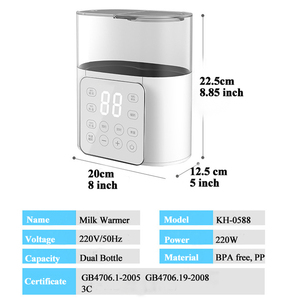 Calentador de <span class=keywords><strong>Leche</strong></span> <span class=keywords><strong>Materna</strong></span> Eléctrico Portátil Multifuncional 7 en 1 de Calentamiento Rápido, Calentador de <span class=keywords><strong>Biberones</strong></span> de Viaje con Luz Nocturna - Product Image 4