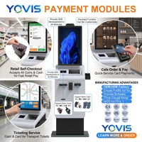 Terminal Pembayaran Sentuh Kiosk Mandiri dengan Casing Logam Tebal, Tipe Lantai, Konfigurasi Periferal Modular, SDK Multi-OS