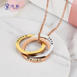 Collar con Círculos Entrelazados, Grabado con Nombre, Regalo Personalizado para el Día de la Madre, Producto para Dropshipping en Shopify POD - Product Image 3
