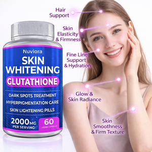 แคปซูลกลูต้าไธโอนเพื่อผิวขาว 2000 มก. อาหารเสริมวีแกน สำหรับจุดด่างดำ ฝ้า กระ ผิวกระจ่างใส แบรนด์ส่วนตัว - Product Image 1