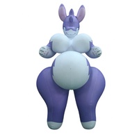 Jouet gonflable Hongyi en forme de lapine violette, jouet de dessin animé personnalisé, poupée gonflable de lapine corpulente pour la décoration