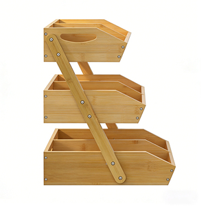 Étagère <span class=keywords><strong>de</strong></span> rangement modulaire à 3 niveaux en bambou moderne et écologique, pour cuisine, garde-manger, fournitures <span class=keywords><strong>de</strong></span> bureau, organisateur, taille personnalisée, vente en gros - Product Image 5