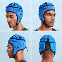 ANTMAX 7v7, casco de fútbol con bandera americana para adultos, sombrero de portero, gorra de fútbol acolchada con correa de barbilla ensanchada