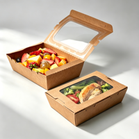 Boîtes à pâtisserie personnalisées en kraft pour fenêtre, en vrac, emballage en papier recyclable pour snacks, mini-tartes, cadeaux, café, restaurant, à emporter