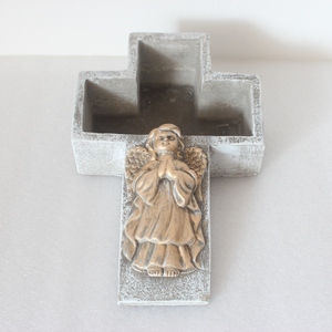 Macetero esmaltado con diseño personalizado para el hogar, maceta de Ángel con forma de corazón, color gris, para decoración de la <span class=keywords><strong>casa</strong></span> - Product Image 5