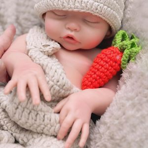 Poupée bébé fille réaliste en silicone de 16 pouces, poupée reborn endormie, poupée nouveau-né réaliste avec poids, jouet lavable pour enfants - Product Image 2