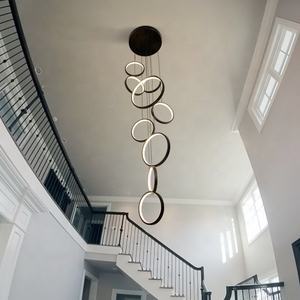 Sunsir SKD Modern Luxury 9-luces LED Chandelier Nordic Rings Lámparas colgantes para el hogar Hotel Lobby o Bar Decoración interior - Product Image 2