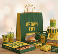 Boîte d'emballage personnalisée pour poulet frit, sac en papier, emballage alimentaire à emporter avec logo, fabricant d'emballages pour la restauration rapide OEM