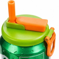 Lot de 4 couvercles universels pour canettes de soda avec paille, réutilisables, anti-déversement et anti-poussière, pour canettes standard de soda, bière et jus