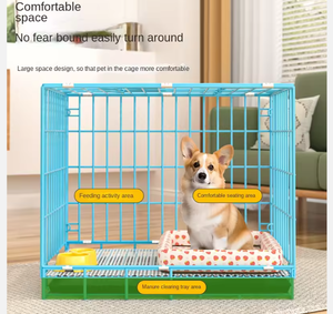 Gabbia per Animali Domestici Pieghevole in Metallo, Stile Classico, per Interni, con Chiusura a Bottone, Protezione Ecologica e Vassoio in Plastica - Product Image 3