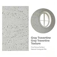 Panneau mural en pierre flexible gris travertin ultra-fin pour revêtement de colonnes et murs extérieurs courbes