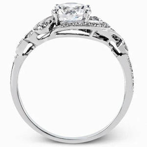 Anillo de Diamantes Vintage F1035, Corte Brillante Redondo, Diamante Natural, Anillo de Compromiso para Mujer, Joyería de Estilo Elegante - Product Image 4