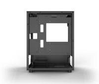 Boîtier de jeu Mid-Tower en alliage d'aluminium noir/blanc pour PC de bureau gamer MicroATX avec panneau latéral en verre rotatif