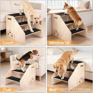 Escalera de madera transfronteriza para perros, escalera auxiliar de interior para gatos y perros, escalones para mascotas, escalera de madera para perros - Product Image 4