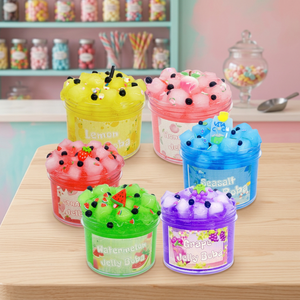 ty 70ml Clear Jelly Cube Crunchy Fruit Theme 6 Colors Super Soft Non-Sticky DIY Stress Relief PVA Material Slime for 14 Years & - Product Image 3