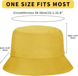 Chapeau de soleil d'été réversible en coton jaune motif canard pour hommes, femmes et filles – Idéal pour la plage, les voyages et les activités de plein air - Product Image 3