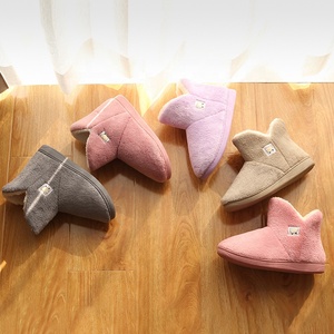 Women Men <strong>Winter</strong> Ankle Flat Snow Boot Fleece Plush Home <strong>Warm</strong> Indoor Slip-On Bootie - Product Image 2