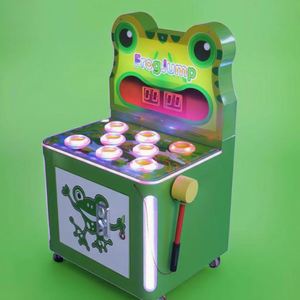 Máquina de videojuegos de golpeo con martillo, operada con monedas, para niños, con temática de ranas, ratas y cocodrilos, de la serie Crazy Play - Product Image 1