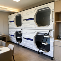 Lit capsule insonorisé individuel moderne de luxe pour auberges, maisons conteneurs et appartements - Habillage en nouveau matériau durable et sûr