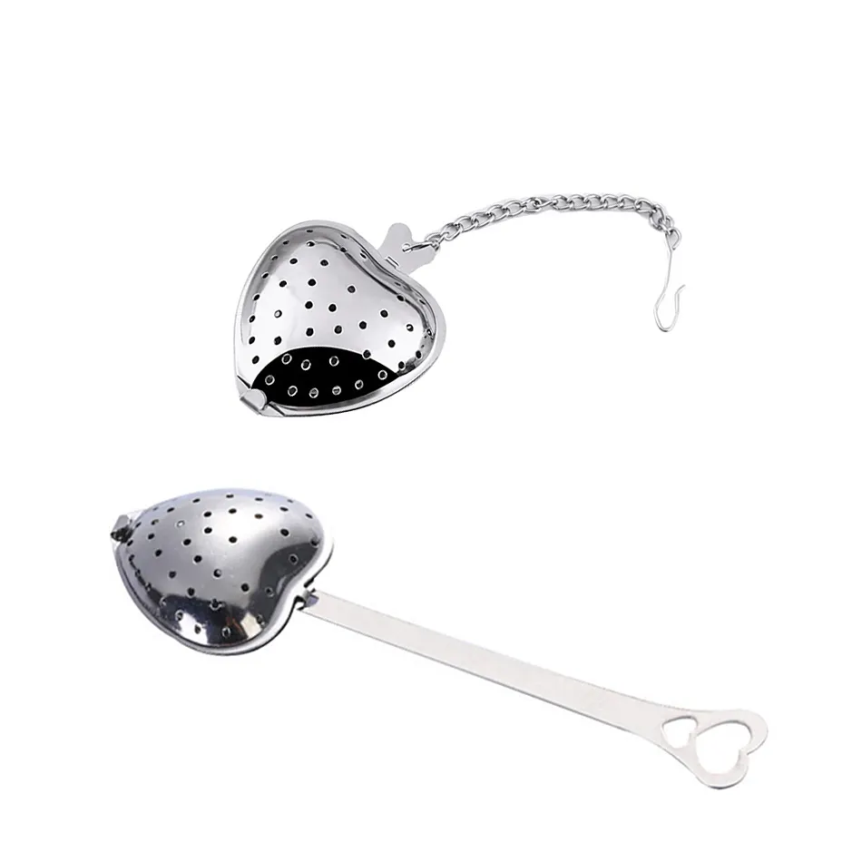 Heart Shape Stainless Steel Tea Strainer Infuser Teaspoon Spoon 4*14cm with Handle
