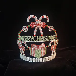Custom Christmas Crowns Rhinestone Candy Cane Tiaras