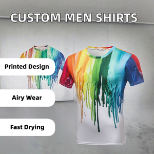Camisetas Deportivas de Secado Rápido de Alta Calidad para Hombre, Camisetas de Manga Corta con Logotipo Personalizado y Estampado Sublimado, MOQ Bajo - Product Image 2
