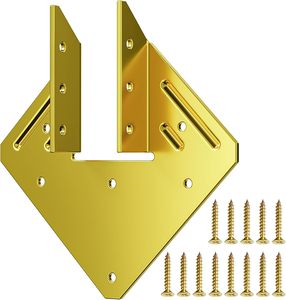 Clips de Acero Galvanizado Amarillo de 1.2 mm para Techos con 600 Tornillos para Conexiones de Viga a Pared, Travesaño y Estructuras de Madera - Product Image 1