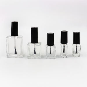 Flacon de vernis à ongles en verre de 5 ml et 8 ml, format mini, forme personnalisée, style échantillon, avec bouchon rose - Product Image 3