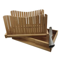 Trancheuse à pain pliable en bambou et plateau à chapelure coupe-pâtisserie manuel pour la maison outils de cuisine de cuisson