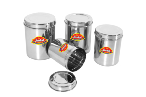 Caja de almacenamiento de uso diario Premium Dabba Set Cilindro de acero inoxidable Material de cocina con estilos de cubierta para contenedor de condimentos - Product Image 4