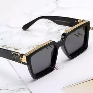 名牌最新方形热销时尚品牌设计师百万富翁太阳镜男士溶胶2022奢华女性太阳镜太阳镜