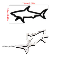 Autocollant métallique creux en forme de requin pour carrosserie de voiture, décoration personnalisée pour aile latérale de voiture