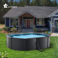 STARMATRIX SP914612B/BW Pools Starmatrixswimming Outdoor Oberirdischer Schwimmbecken mit Stahlwand Premium Ovaler Pool