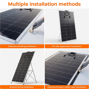 Panel Solar Flexible de 600 Vatios, Paquete de 2 Paneles <span class=keywords><strong>Solares</strong></span> de 300W, Totalmente Negros, 24V/12V, Perfectos para Autocaravanas, Barcos, Furgonetas y Superficies Irregulares - Product Image 3