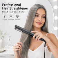 Lisseur de cheveux professionnel léger à chauffe rapide en 15 secondes, plaques flottantes 3D en aluminium, revêtement céramique PTC, écran LCD