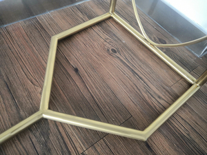 Isla de oro piso estante Simple <span class=keywords><strong>tienda</strong></span> de ropa muebles doble barra estante de exhibición - Product Image 5