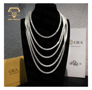 Cadena de tenis de plata de ley <span class=keywords><strong>Kibo</strong></span> Gems al por mayor, collar de cadena de tenis de moissanita D VVS de 3 mm para hombres y mujeres - Product Image 5