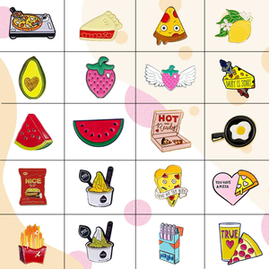 Vente en gros autocollants de téléphone en métal série gastronomique Dessert créatif boisson collation boisson émail Badge décalcomanie amusant nourriture épinglette personnalisée - Product Image 2