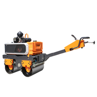 Rouleau compresseur vibrant à double tambour FURD de 800 kg, transmission hydraulique, vibration 70 Hz, moteur à essence 9,0 CV