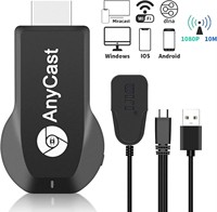 Adaptador Inalámbrico de Pantalla 1080P WiFi con Función de Duplicación de Pantalla AirPlay Miracast DLNA Anycast para iPhone y Android a TV