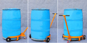 Chariot à tambour en acier à profil bas d'une capacité de 661lbs 1 roue pivotante en PU <span class=keywords><strong>2</strong></span> <span class=keywords><strong>roues</strong></span> fixes en PU tambour à baril d'huile chariot à main à rouleaux Support OEM - Product Image 4