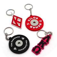 Porte-clés Accessoire de Gymnastique en Caoutchouc PVC Souple, Forme Haltère, Kettlebell, Mini-Plaque de Poids pour Athlètes, Robuste et Sûr, Mot de Passe