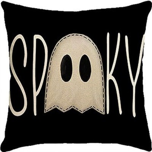 Housse de coussin décorative en velours côtelé pour Halloween, motif maison hantée, citrouilles, sorcières et chauves-souris, OEM/ODM pour la décoration intérieure - Product Image 5