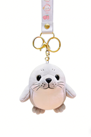 Porte-clés en peluche phoque mignon et dodu 20cm en coton PP, personnalisable ODM OEM, breloque de sac animale douce, prix usine de gros