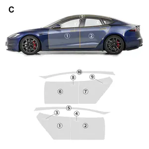 Film pelindung cat bumper mobil TPU untuk Tesla Model S 2016-2021 2022 2023, tahan gores, pengencang PPF transparan, Stiker