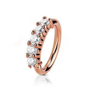 Anillo de Nariz E952 Dorado con Forma de Labios, Engaste de Circonita Cúbica, Aleación de Zinc, Joyería Clásica Unisex para Piercing - Product Image 5