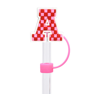 Thân Thiện Với Môi 10Mm Tái Sử Dụng Màu Hồng Silicone Rơm Bìa <span class=keywords><strong>Cap</strong></span> Số Tiếng Anh Thư Charms Số Tiếng Anh Phụ Kiện - Product Image 5