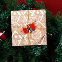 Papier cadeau kraft recyclable de luxe imprimé sur mesure 80 g/m², série de Noël haut de gamme, décoration de fêtes, super blanc